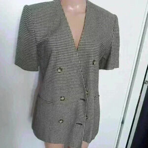 Rena Rowan aoffice cocktail party blazer with v neck short sleeve size 10p